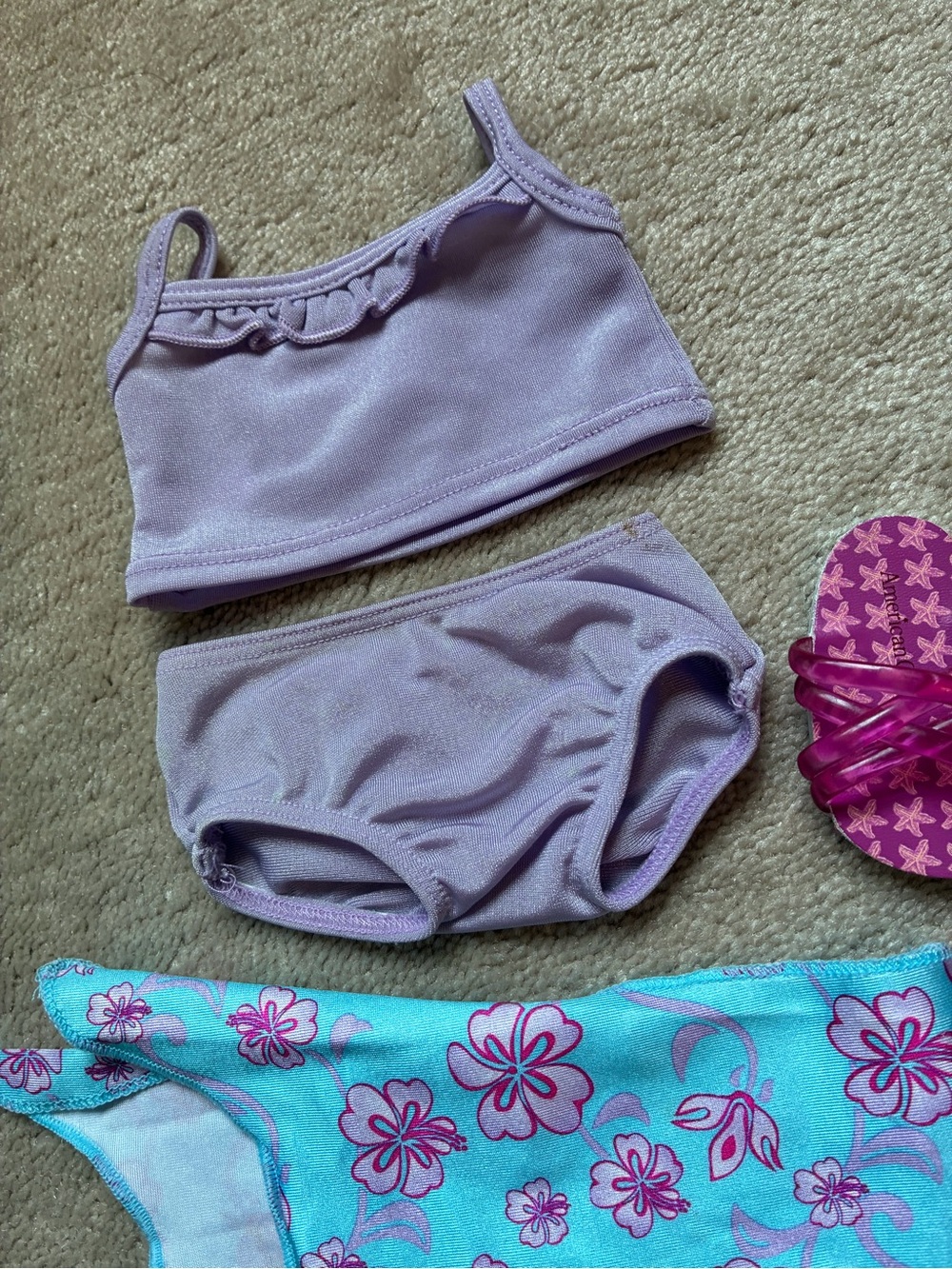American Girl Ruffled Tankini-Complete - Picture 2 of 9